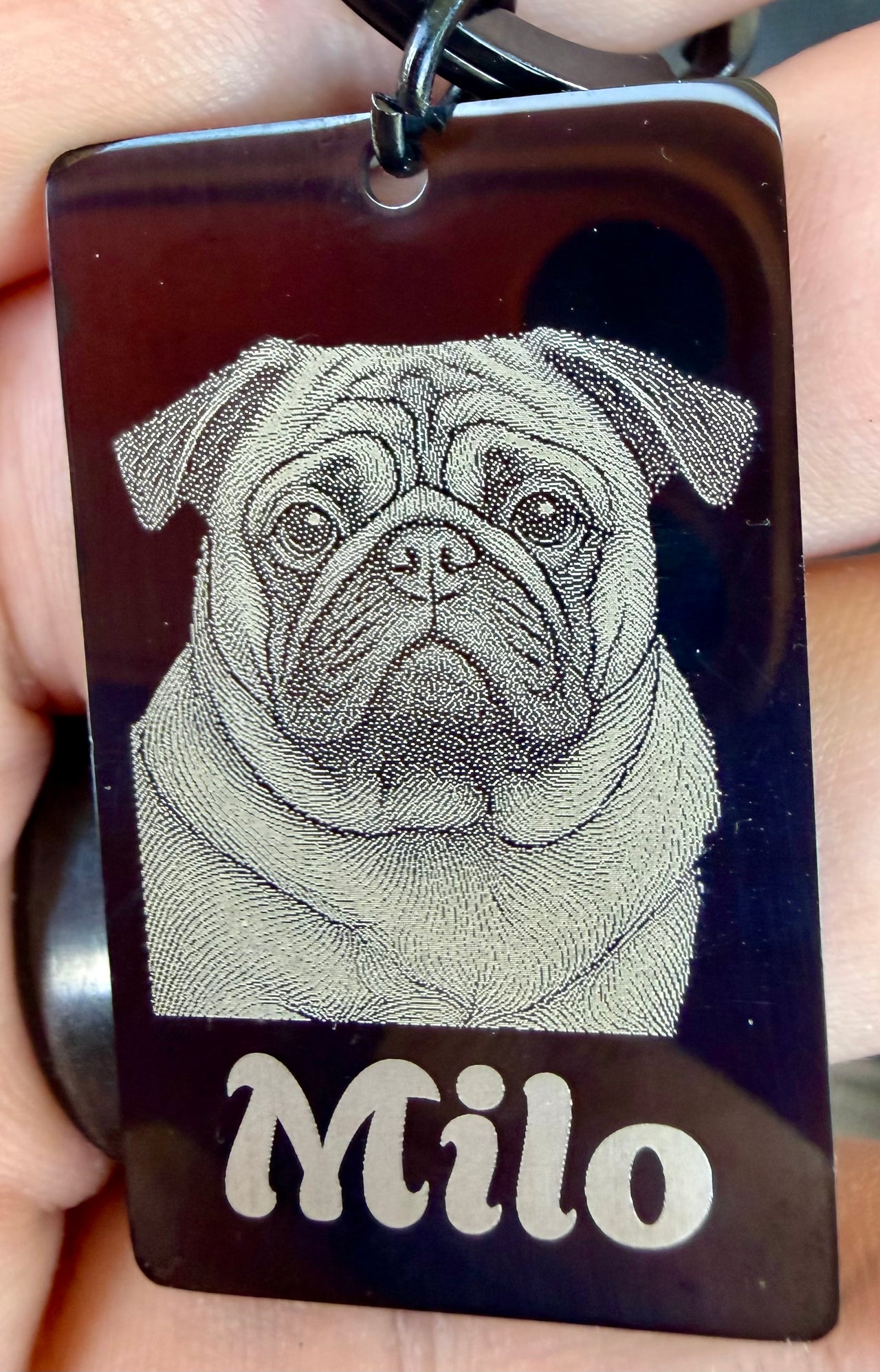 Rectangle Metal Keychain Tag