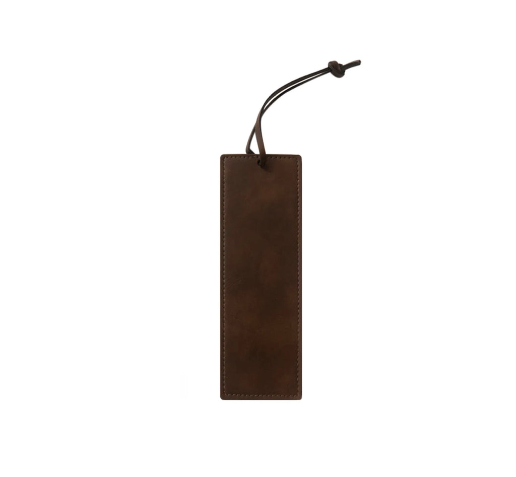 Premium Deep Brown Leather Bookmark